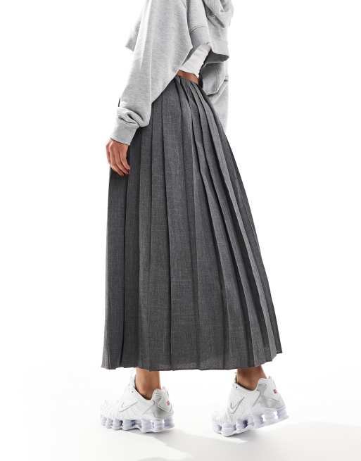 COLLUSION maxi kilt skirt in gray | ASOS