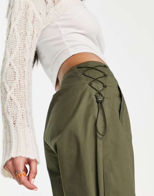 COLLUSION maxi pants skirt in khaki | ASOS