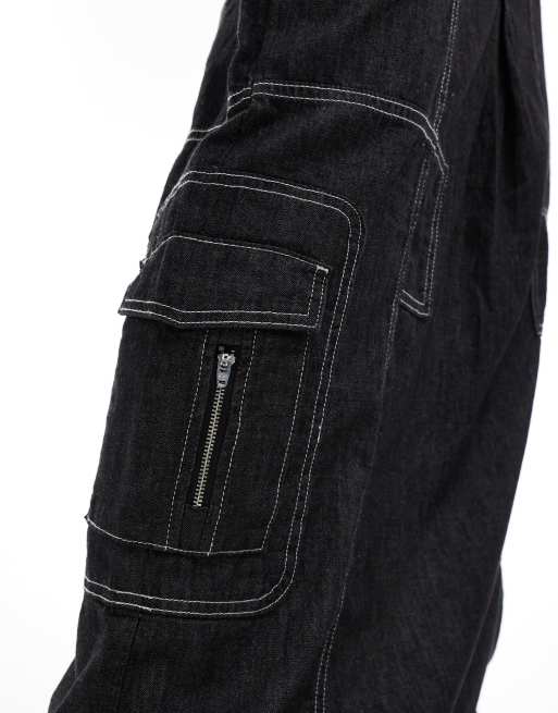 COLLUSION maxi skirt in lightweight denim with contrast stitch, 3 of 5