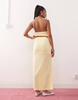 Collusion Maxi Skirt In Yellow