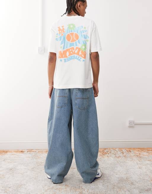 COLLUSION – Ballon-Jeans in mittelblauer Waschung