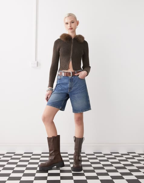 COLLUSION - Mellemvaskede løstsiddende jorts i denim - view 1