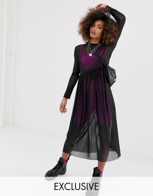 Mesh store smock dress