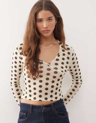 Collusion Mesh Wrap Top In Multi