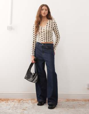 Collusion Mesh Wrap Top In Multi