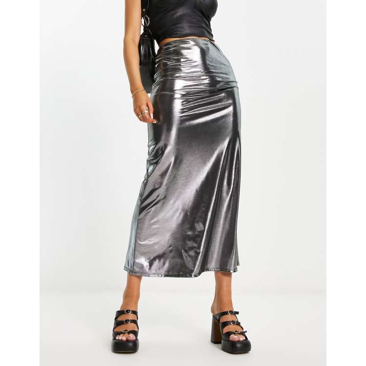 Metallic clearance skirt satin