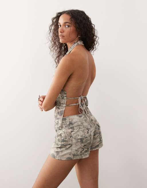 COLLUSION micro short co-ord in camo, 4 of 5