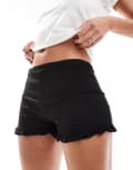 [Collusion] COLLUSION micro textured shorts in black L BLACK