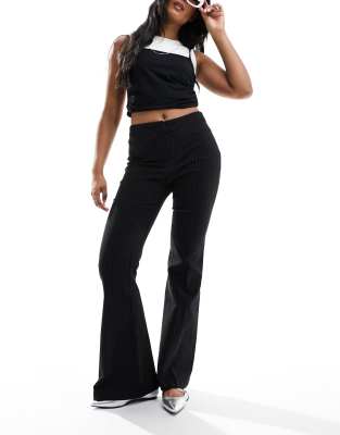 COLLUSION slinky flare pants in black