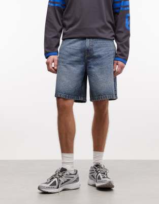 Collusion Mid Rise Shorts In Blue