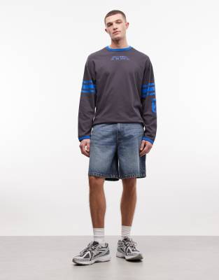 Collusion Mid Rise Shorts In Blue