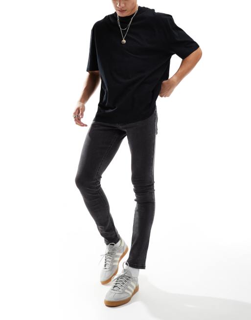 COLLUSION x001 mid rise skinny jeans in washed black