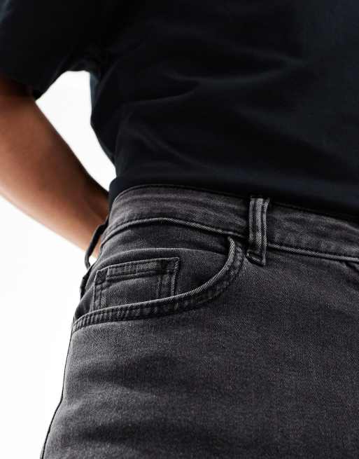 COLLUSION mid rise skinny jeans in washed black, 4 of 5