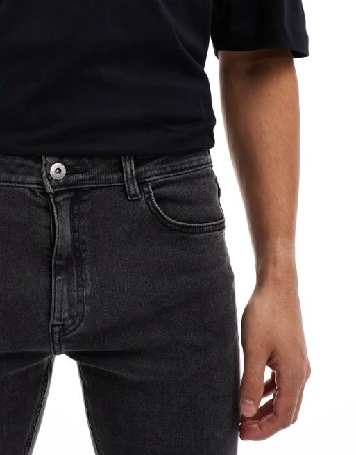 COLLUSION x001 mid rise skinny jeans in washed black