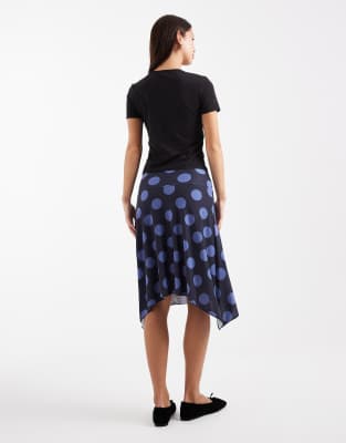 Collusion Midi Skirt With Ring Detail In Blue