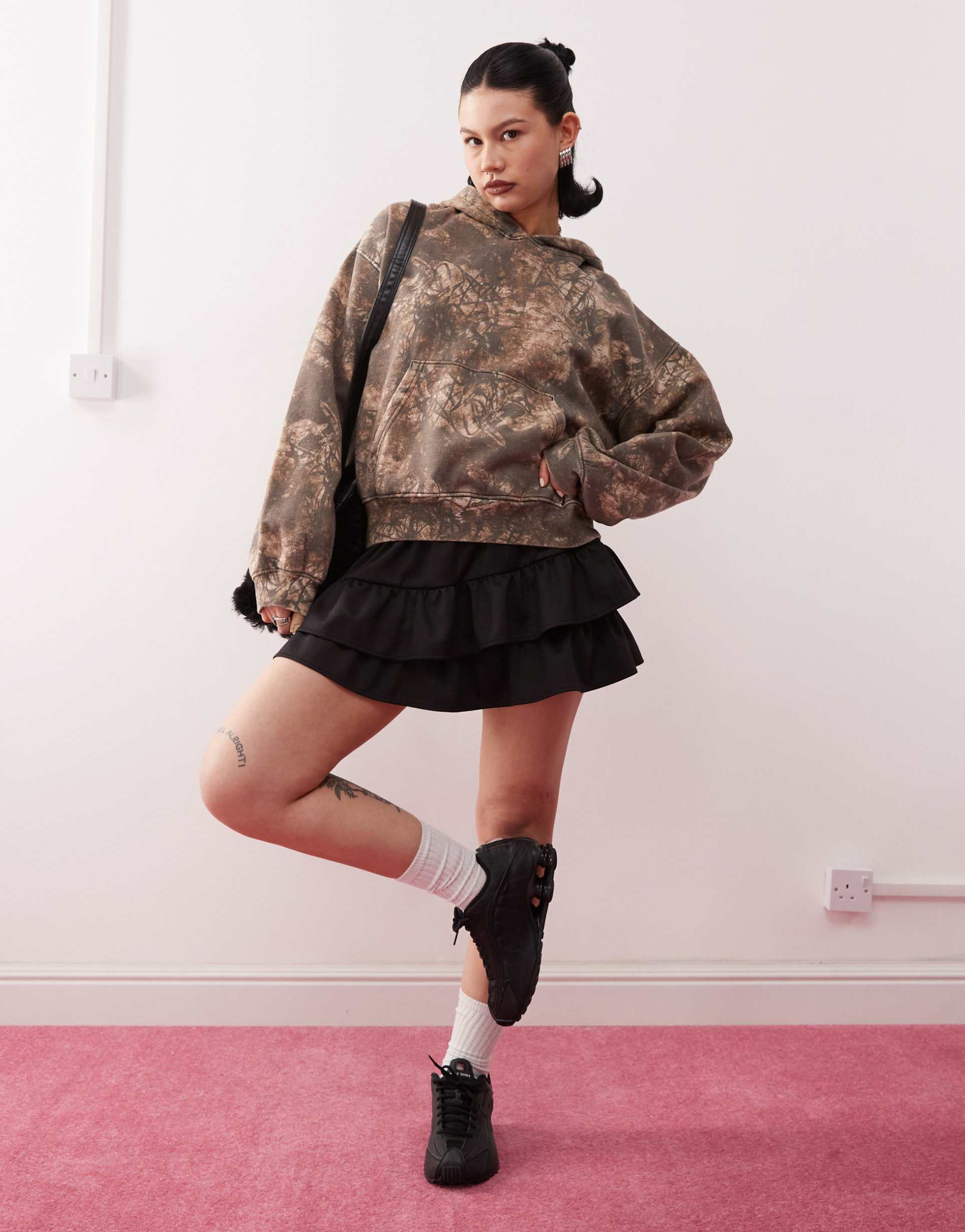 collusion mini flippy skirt with asymmetric detail