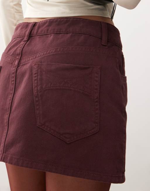 Mini Jupe En Jean Bordeaux Cache Cache Taille 38 - Occasion Très Bon état, Style Régulier Avec Poches