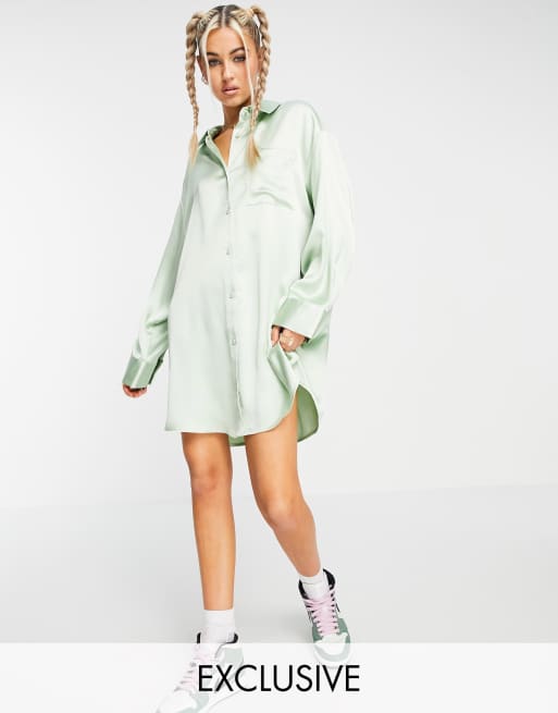 Asos green shirt clearance dress