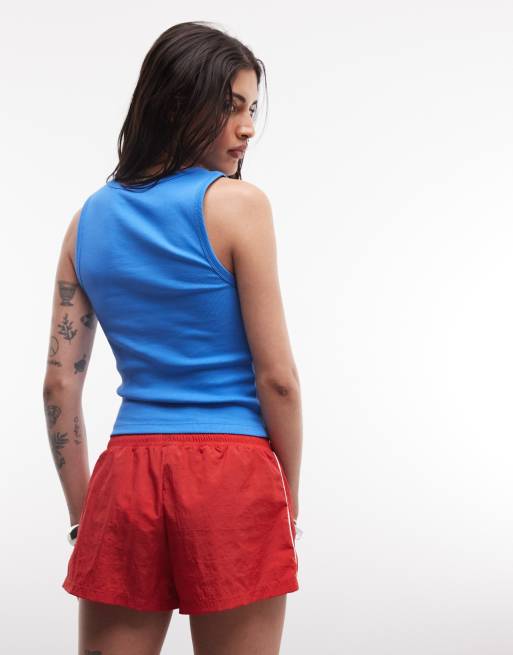 COLLUSION - Mini-short de survêtement en nylon - Rouge, 5 de 5