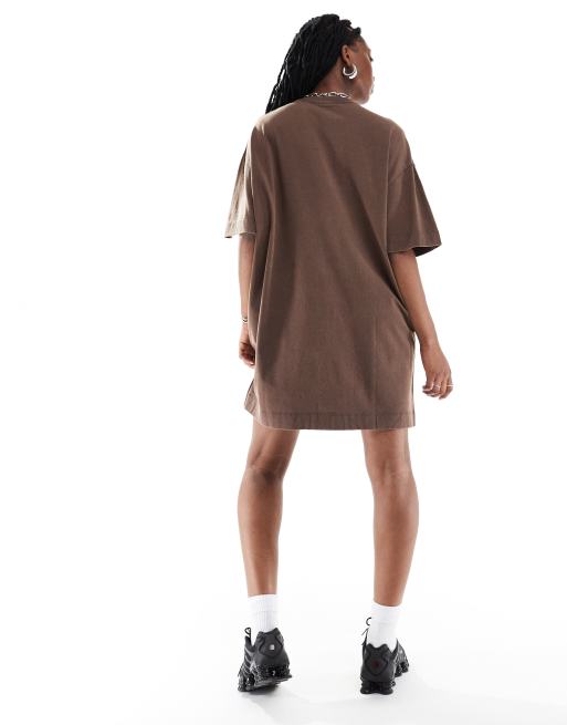 Plain brown t shirt dress on sale