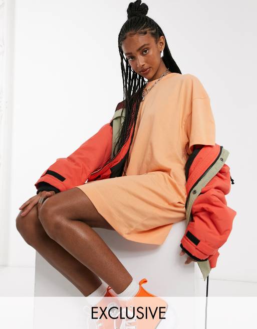 Collusion Mini T Shirt Kleid In Apricot Asos 