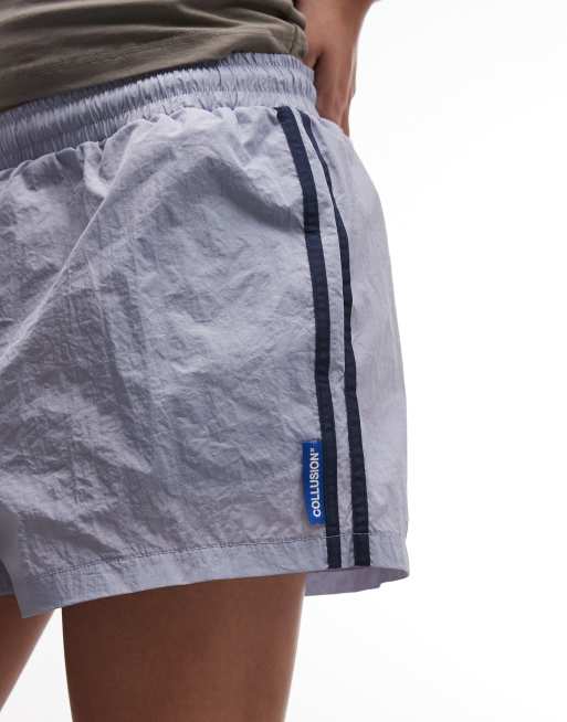 COLLUSION mini track shorts in gray, 4 of 5