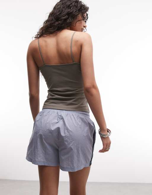 COLLUSION mini track shorts in gray, 5 of 5