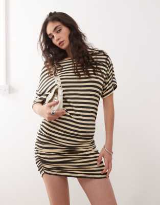 COLLUSION - Minikleid in Gelb gestreift-Bunt