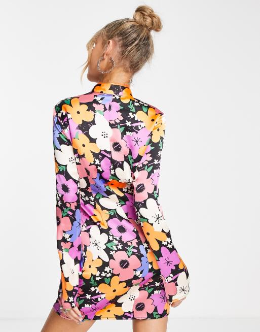 COLLUSION – Minikleid mit ausgestellten Ärmeln und Blumendruck, 2 von 4