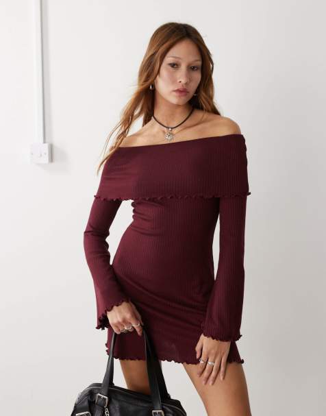 COLLUSION – Minikleid mit umgeschlagenem Carmen-Ausschnitt - view 1
