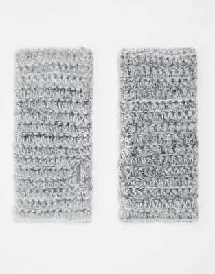 COLLUSION - Mitaines en maille ajourée teinte par sections - Gris