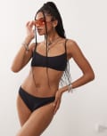 [Collusion] COLLUSION mix and match crinkle bikini bottom in black 10 Black