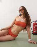 [Collusion] COLLUSION mix and match crinkle bikini bottom in burnt orange 4 Burnt orange