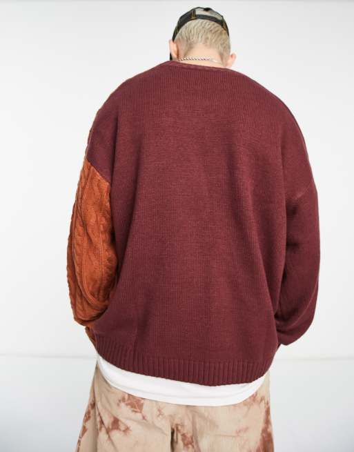 Burgundy hot sale knit cardigan