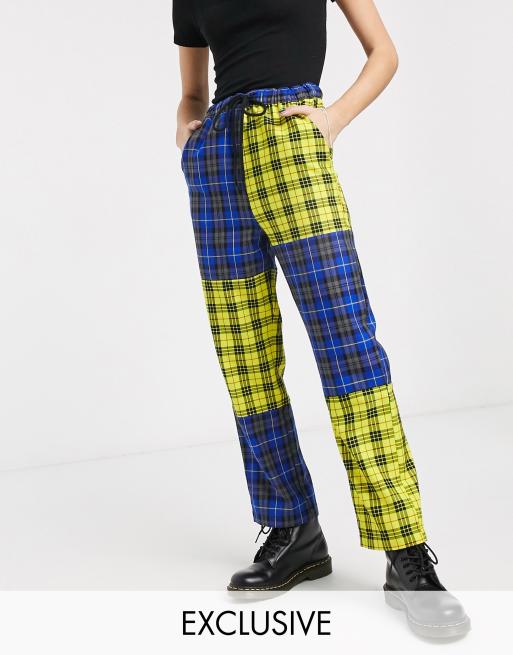 orange check pants