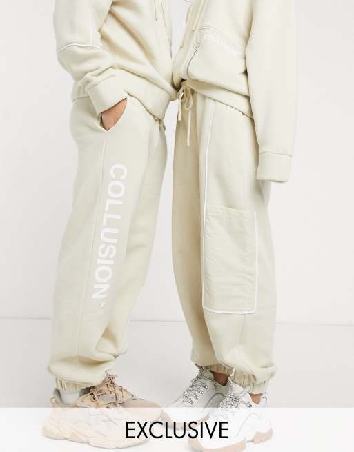  COLLUSION – Unisex – Huvtröja med nylonfickor och dekorativ söm och mjukisbyxor, 3 av 3