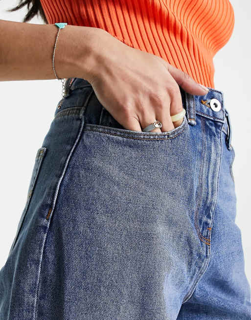 COLLUSION mom jeans in mid wash blue, 4 of 5