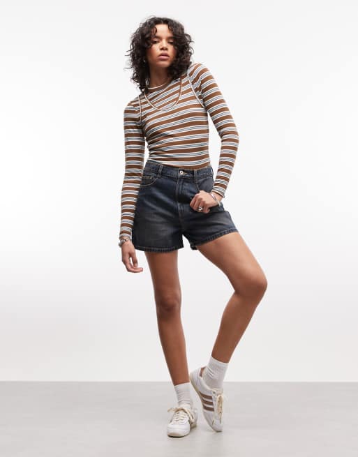 COLLUSION – Mom-Jeansshorts in dunkler Waschung, 2 von 5