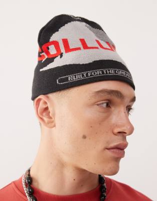 Collusion Mountain Print Beanie In Black