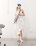 [Collusion] COLLUSION multi channel maxi dress in white 10 WHITE
