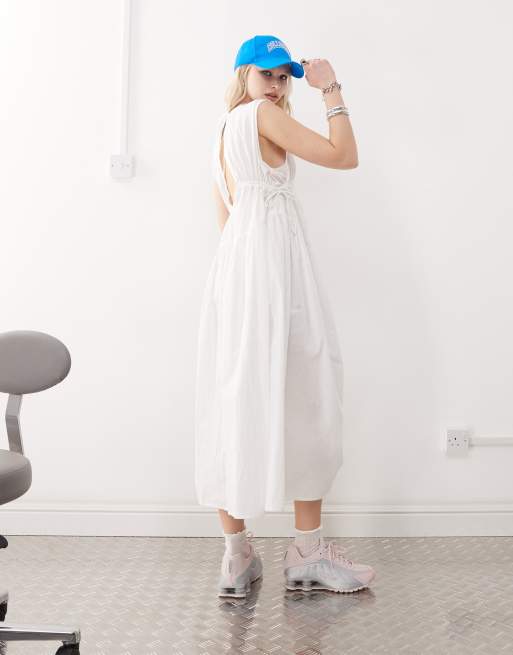 maxi dress with tie Nyla Linen Tie Maxi Dress
