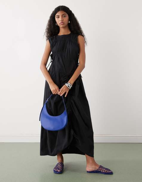 COLLUSION multi channel midi dress in black - view 1