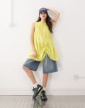 [Collusion] COLLUSION multi channel mini dress in yellow stripe 10 Yellow Stripe