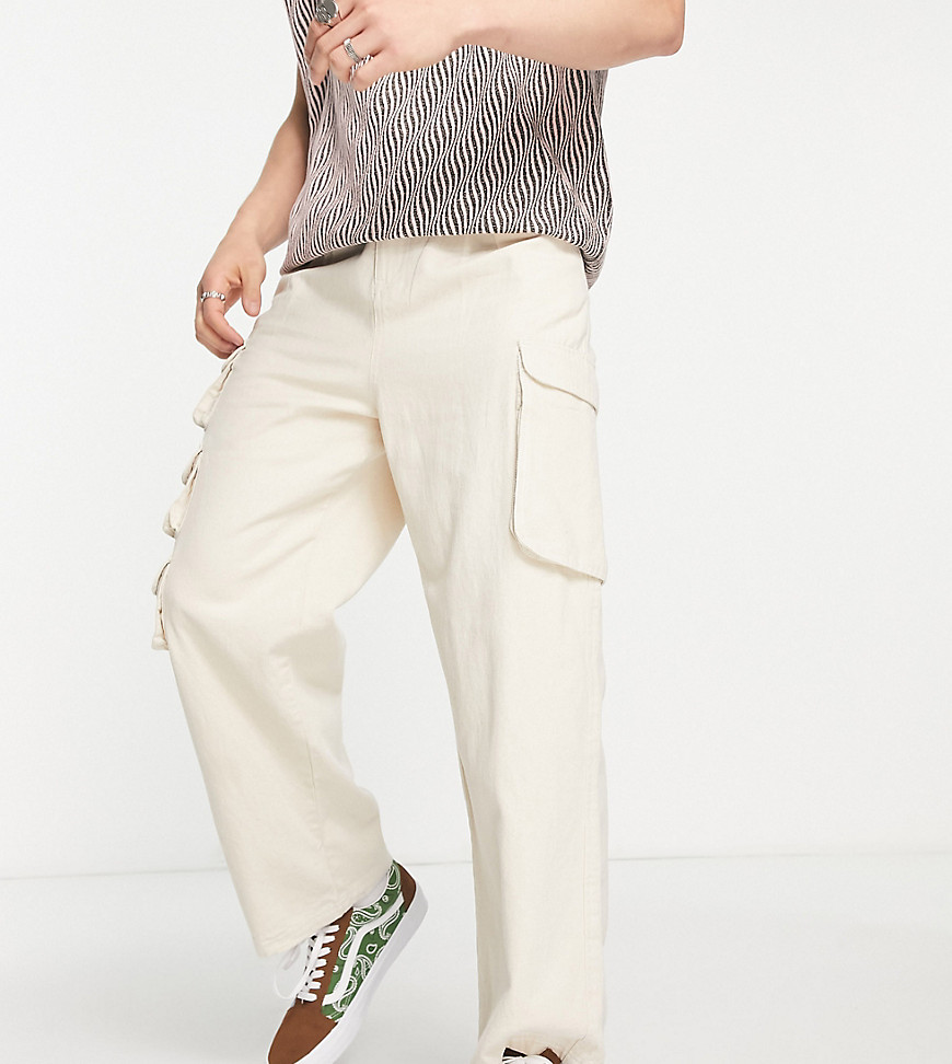COLLUSION multi pocket cargo pants in stone-Neutral