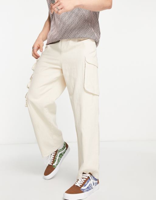 COLLUSION multi pocket cargo trouser in stone