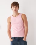 [Collusion] COLLUSION Muscle ribbed singlet in pink XS PINK