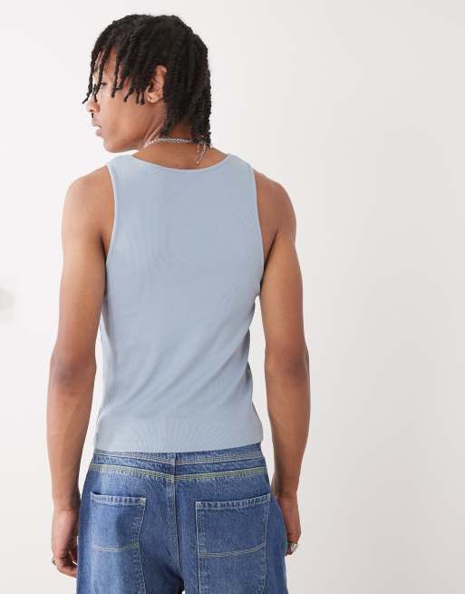 COLLUSION muscle singlet in dusty blue | ASOS