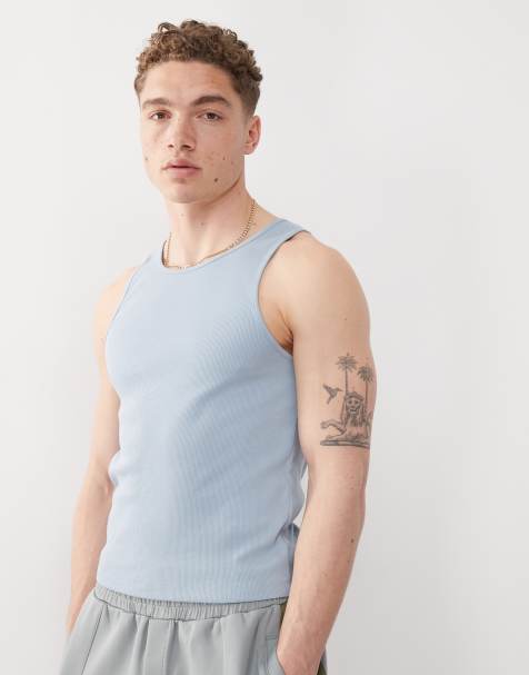 COLLUSION muscle vest in dusty blue - view 1