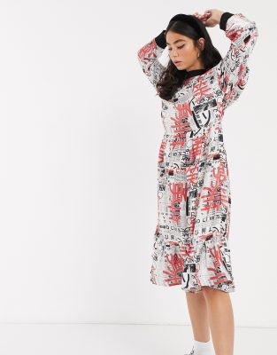 collusion check print smock dress