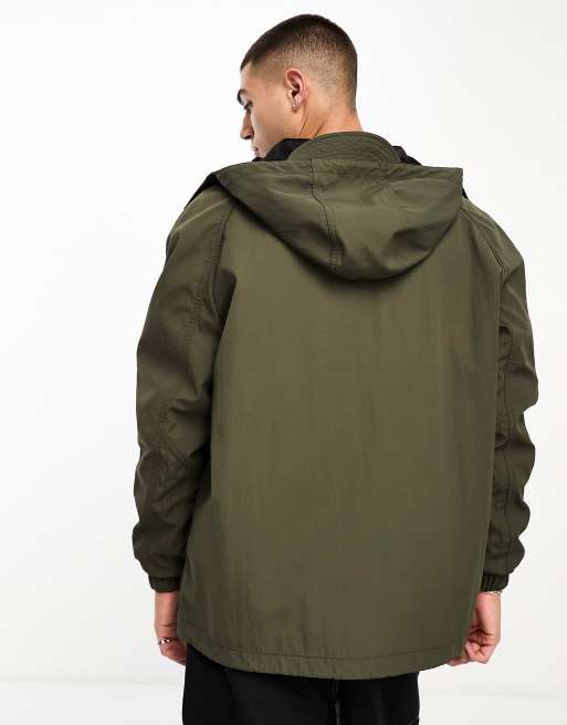 COLLUSION – Nylon-Anorak in Khaki mit durchgehendem Reißverschluss, 4 von 4